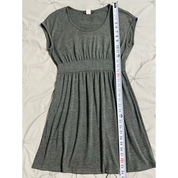 vintage y2k Body Central Dark gray Cap Sleeves grunge boho babydoll dress M - Picture 7 of 8